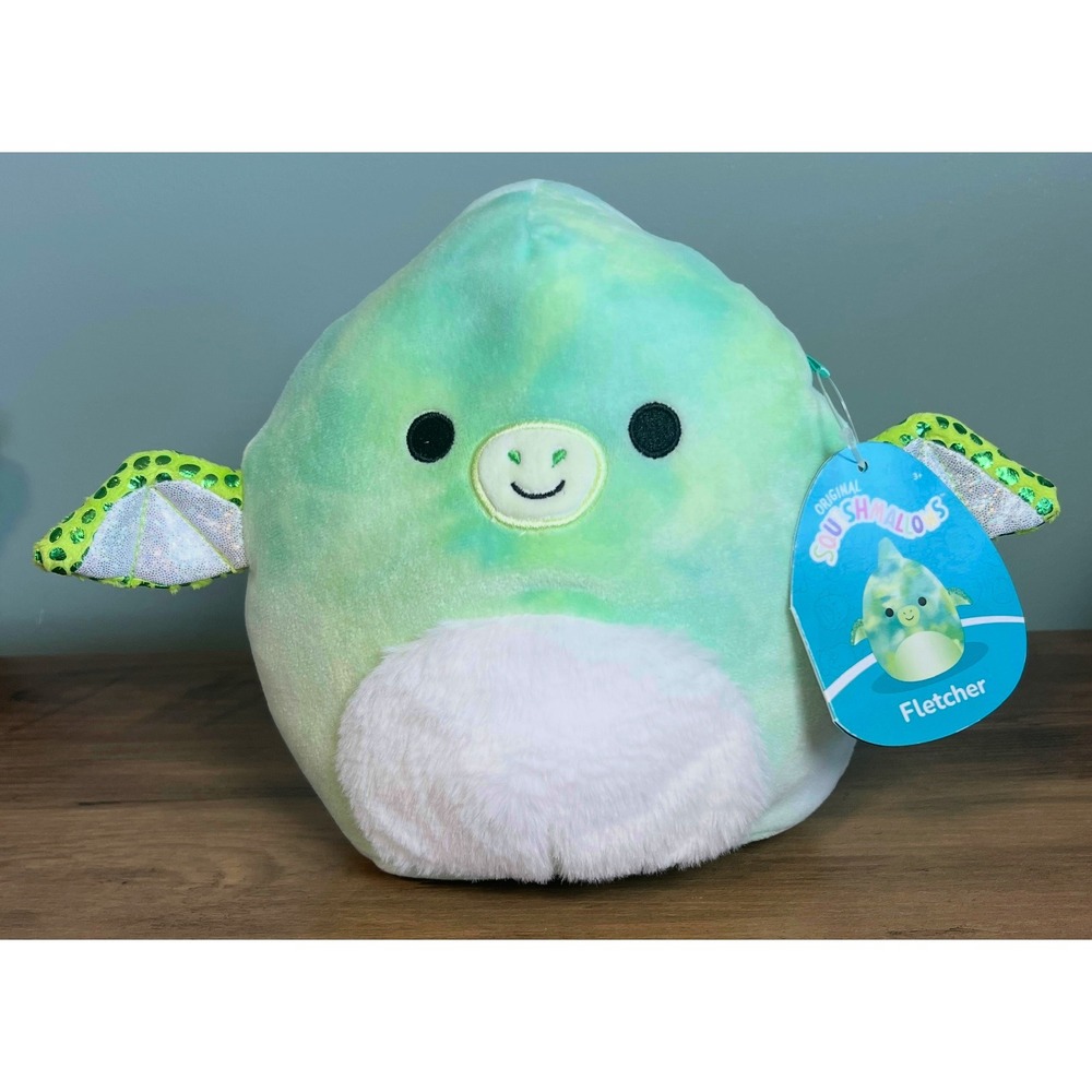 Squishmallows Fletcher the Pterodactyl Green Tie Dye 8 Inch Plush NWT